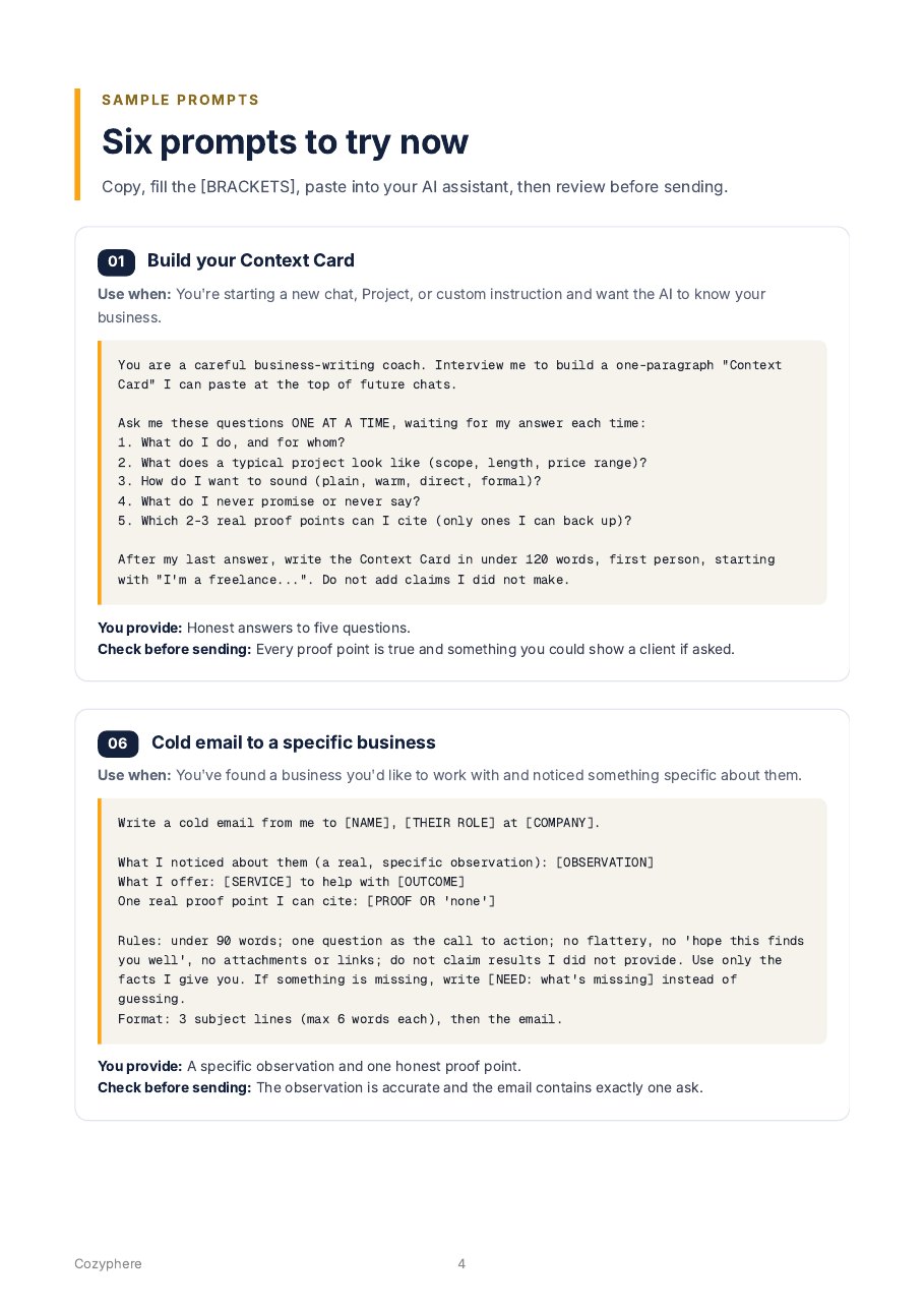 Sample prompt pages from the PDF